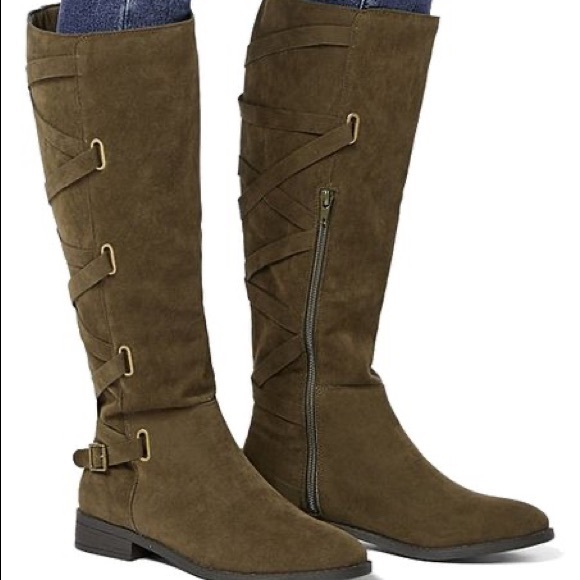 Olive Wide-Calf Boot - Picture 6 of 8